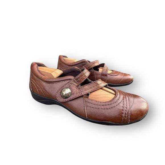 Clarks Women's Mary Jane Flats Brown Leather Size 9W Cushioned Insole Casual - Picture 13 of 13